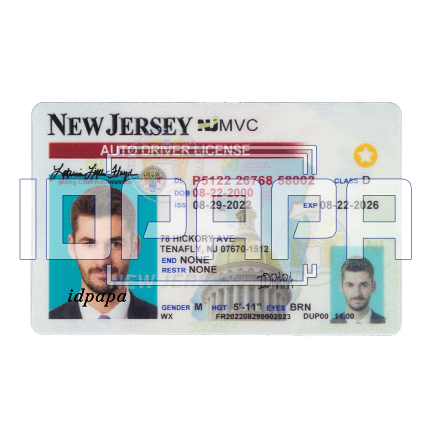 New Jersey Scannable Card