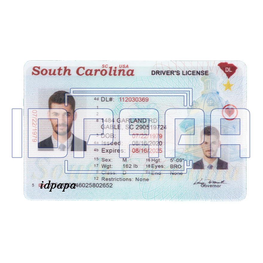 South Carolina Scannable Card